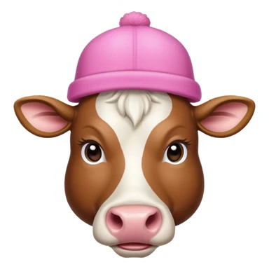 A cow showing a pink hätte sticker