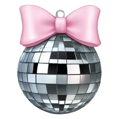 Disco ball with a light pink bow sticker