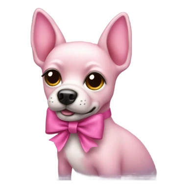 create a pink dog with a bow and lashes  sticker