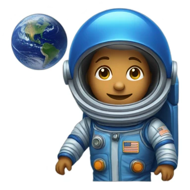 Space explorer with blue spacesuit sticker