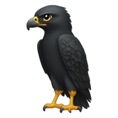 Black falcon like twitter bird sticker