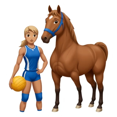 volleyball player, horse, with volleyball ball sticker