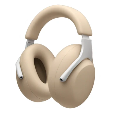 Beige coloured AirPod max headphones no human  sticker