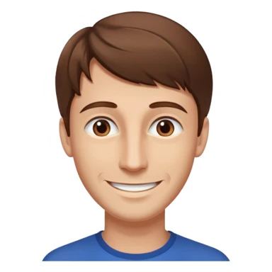 homme brun cheveux long visage mince sourire style européen sticker