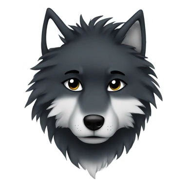 Emo black sad wolf furry alpha sticker
