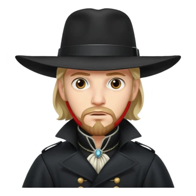 Athos, musketeer in black trench coat sticker