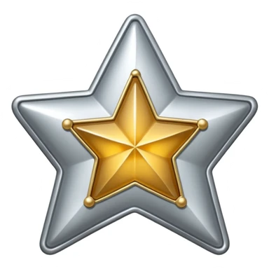 silver sheriff badge, five-pointed star, minimal details sticker