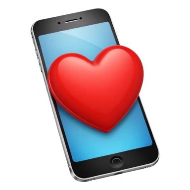 red heart on iphone screen sticker