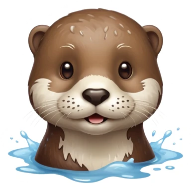 Otter with moustache splashed in white paint sticker