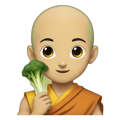 Avatar Aang eating brocolli sticker