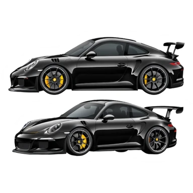 black porsche gt3, black rims sticker