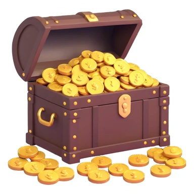 treasure chest with gold coins sticker