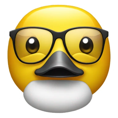 yellow bath duck with gold rectangular glasses sticker