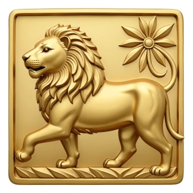 An emoji of a majestic lion from ancient Assyrian art, shown in a hunting scene. sticker