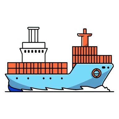 Cargo container ship in ocean sticker