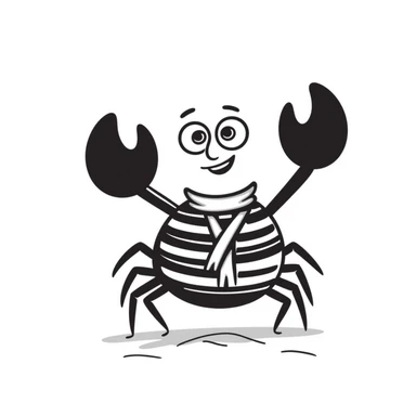 hand-drawn crab named Jimmy sticker