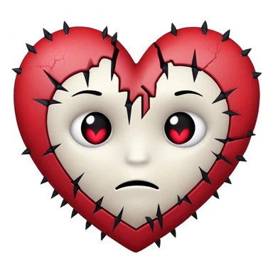 gothic emo broken heart with stitches sticker