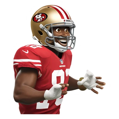 San Francisco 49rs player taunting Wisconsin packers player  sticker