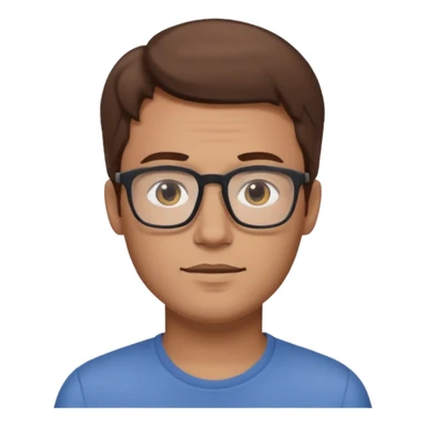 a young dad with brown hair, with rectangular glasses, without beard sticker