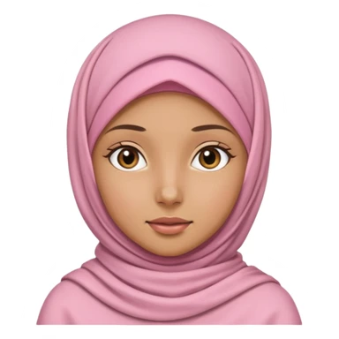 بنت ذات بشره حنطيه محجبه لابسه وردي فاتح sticker