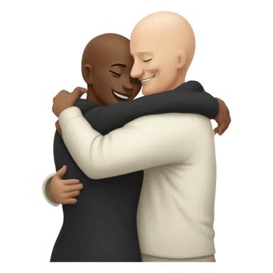 White bald man and black woman hugging  sticker