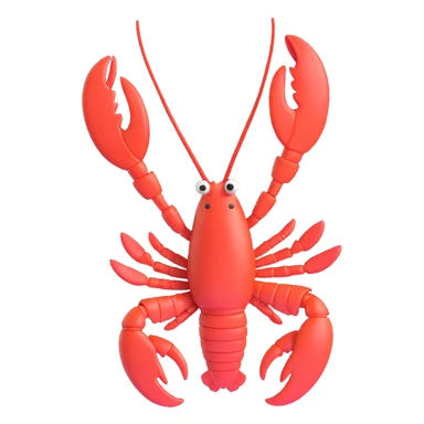 a lobster, 3D emoji style sticker