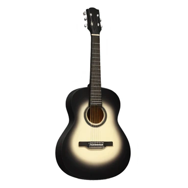 Guitarra acustica negra y Mica blanca  sticker