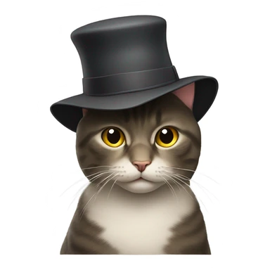 a cat with a hat sticker