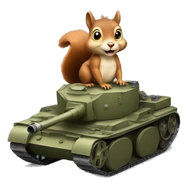 A squirrel riding on a tank sticker