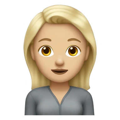 Blonde woman with gray pitbull terrier sticker