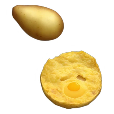 spanish round potato omelette from a top persective and missing a cuña sticker