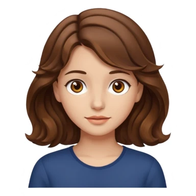 fille brune cheveux mi longs ondulés yeux martrons sticker