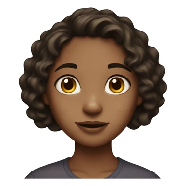 A girl with wavy dark brown hair and who has freckles  sticker