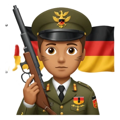 A soldier with a gun on the background of the flag of the German Empire sticker