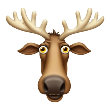 Silly Swedish moose huge eyes looking crazy crown cartoon sticker