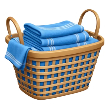 laundry basket with blue towels sticker