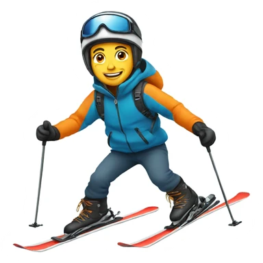 Skiing boy sticker