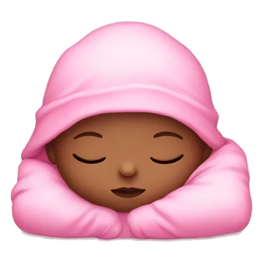 Cute baby sleeping with a pink clothes sticker