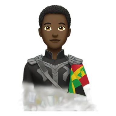 Black panther hero with Central African Republic color flag sticker