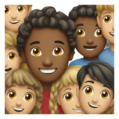 smiling girl with boys sticker