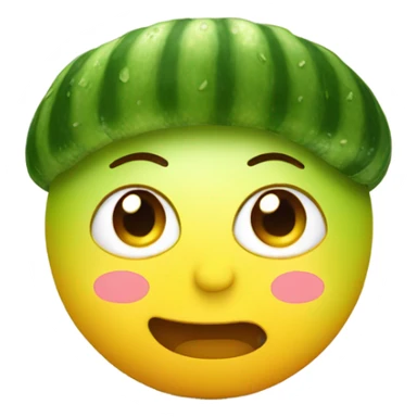 Cucumber with a headband on sticker