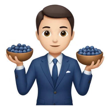blueberries with a person in a suit sticker