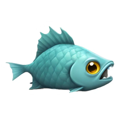 angry fish with suitcase sticker