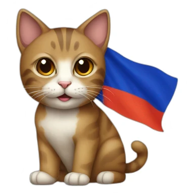 Cat with Armenian flag sticker