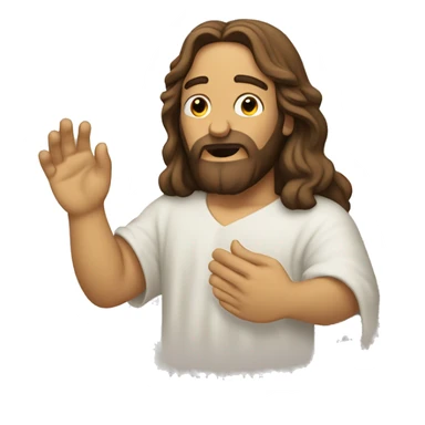 jesus hand cupping ear sticker