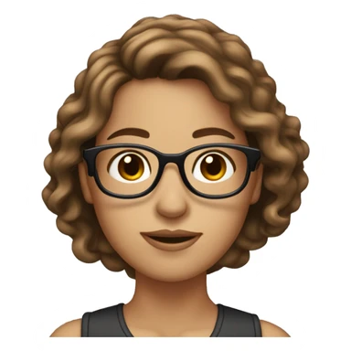 not so white girl with long brown hair with highlights and wearing eyeglasses sticker