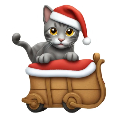 cat ride Santa Claus sticker