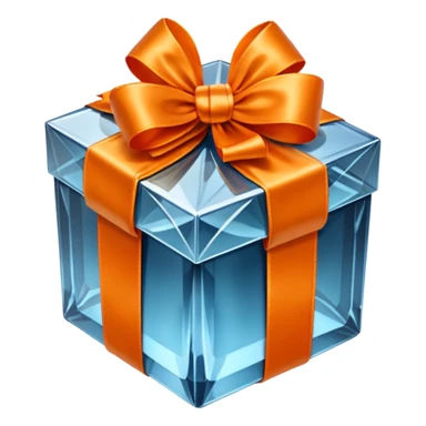crystal gift box with orange ribbon sticker