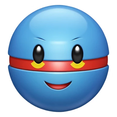 A blue Pokéball with highlights, emoji style, variation 3 sticker