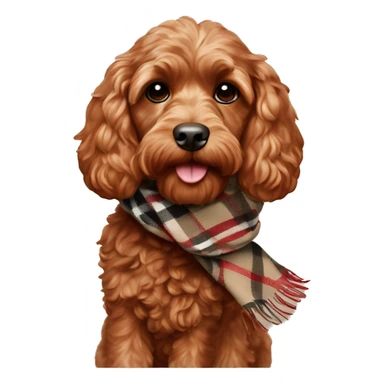 Red Cockapoo with Burberry scarf sticker